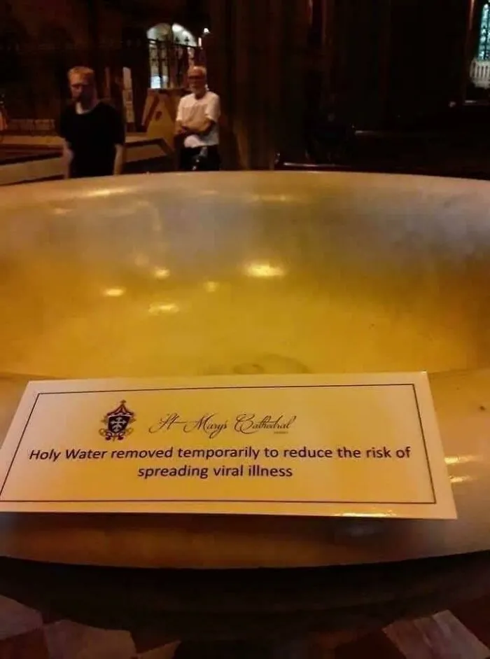 “Holy Water Removed Temporarily”