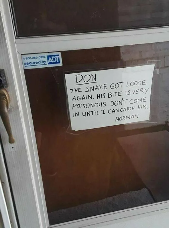 Uh Oh. Keep Out Of The Danger Noodle Room