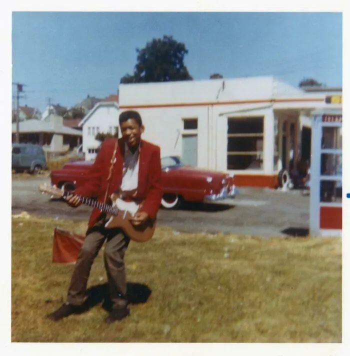 Jimi Hendrix Aged 15, With His First Electric Guitar
