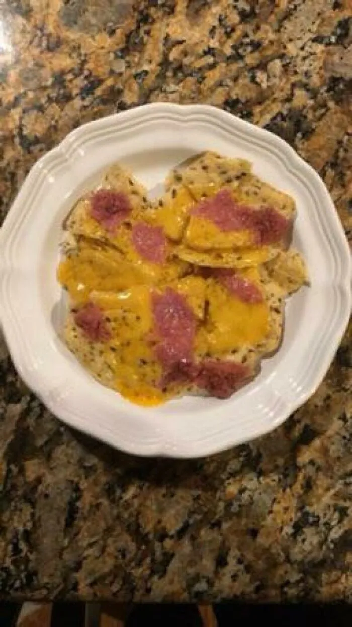 Microwaved Chips, A Slice Of Cheese, And Salami. My Boyfriend’s Take On Nachos