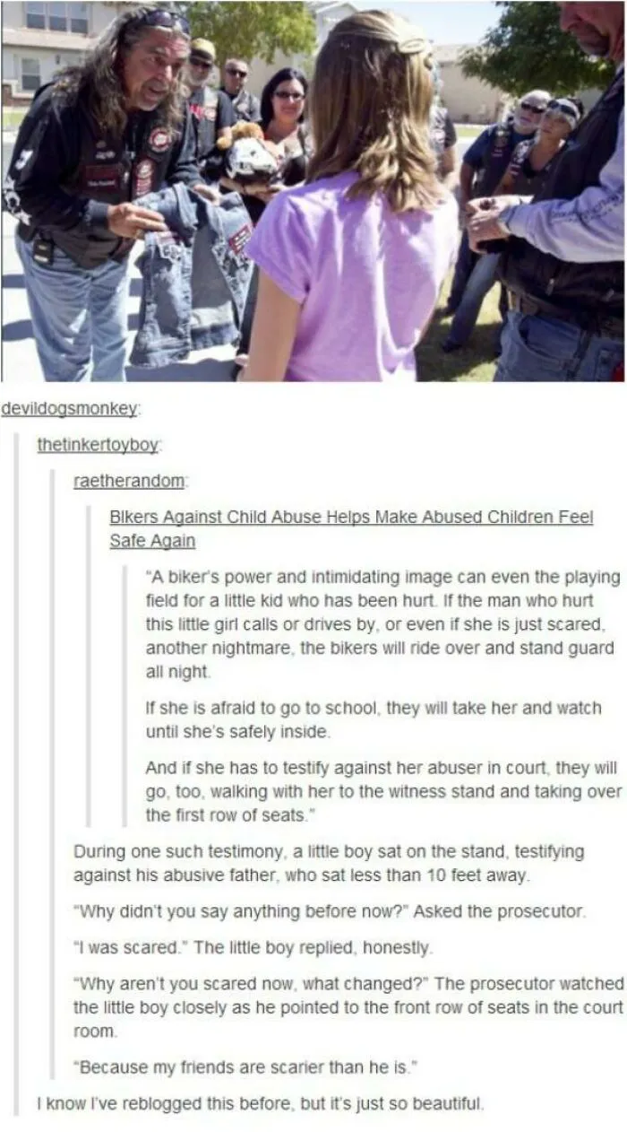 It Warms My Heart To See People Who Are Often Stereotyped As Violent Be Caring And Companionate