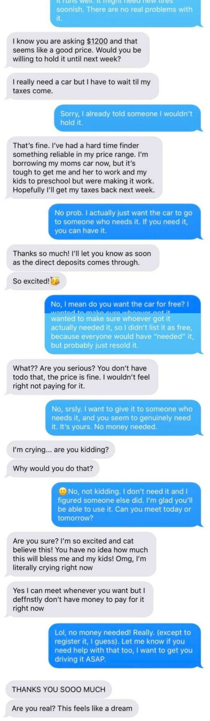 The Opposite Of R/Choosingbeggars - My Wife Trying To Sell Her Car