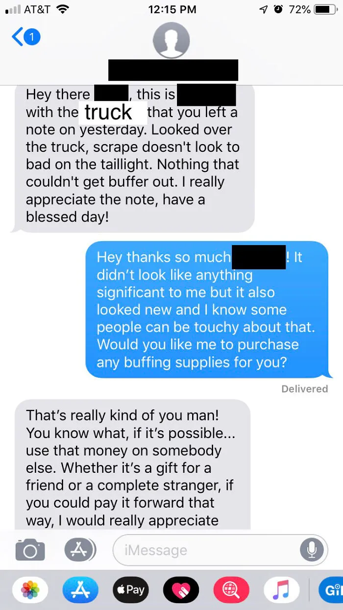 I Made A 1-Inch Scrape On A Stranger’s Taillight While Parallel Parking Yesterday. Today I Got This Text From Them