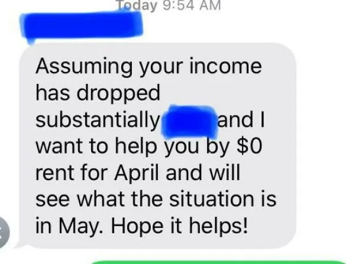 A Text From Our Landlords This Morning