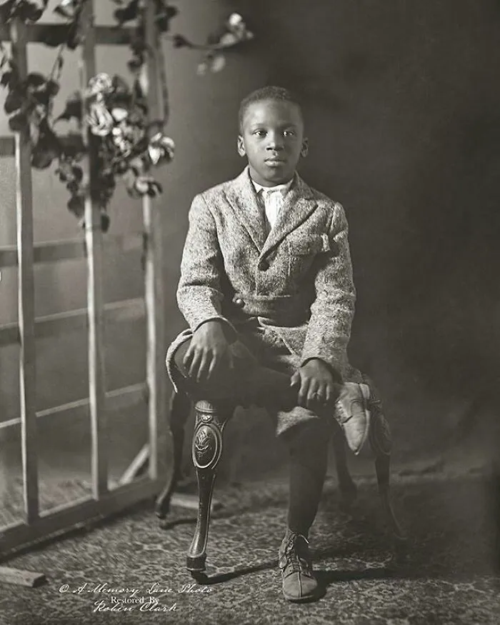 This Boy’s Photo Was Taken In Los Angeles, California, Circa 1920s. A Stately Pose. From My Glass Negative Collection