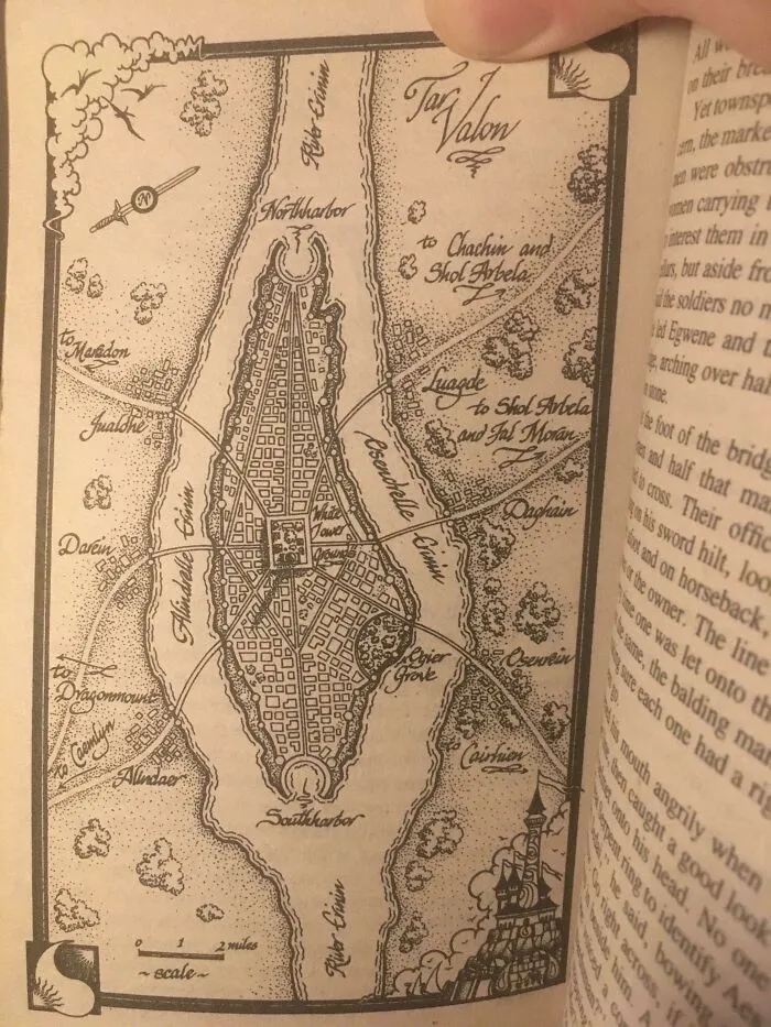 The Wheel Of Time: The Dragon Reborn, By Robert Jordan. A Map Of The City Of The Aes Sedai, An Organization Of Powerful Female Sorcerers. Yup