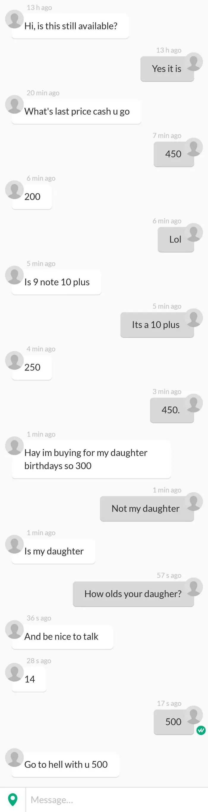 Forgot About This Gem From The Other Year From When I Was Trying To Sell My Old Phone!