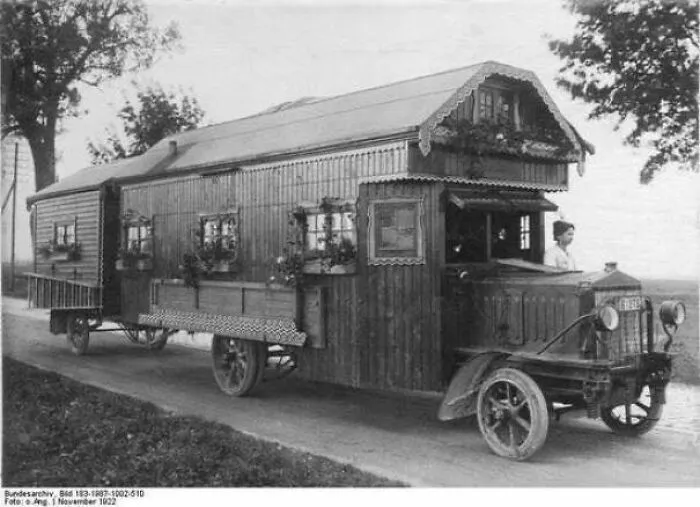 Una casa rodante en 1922