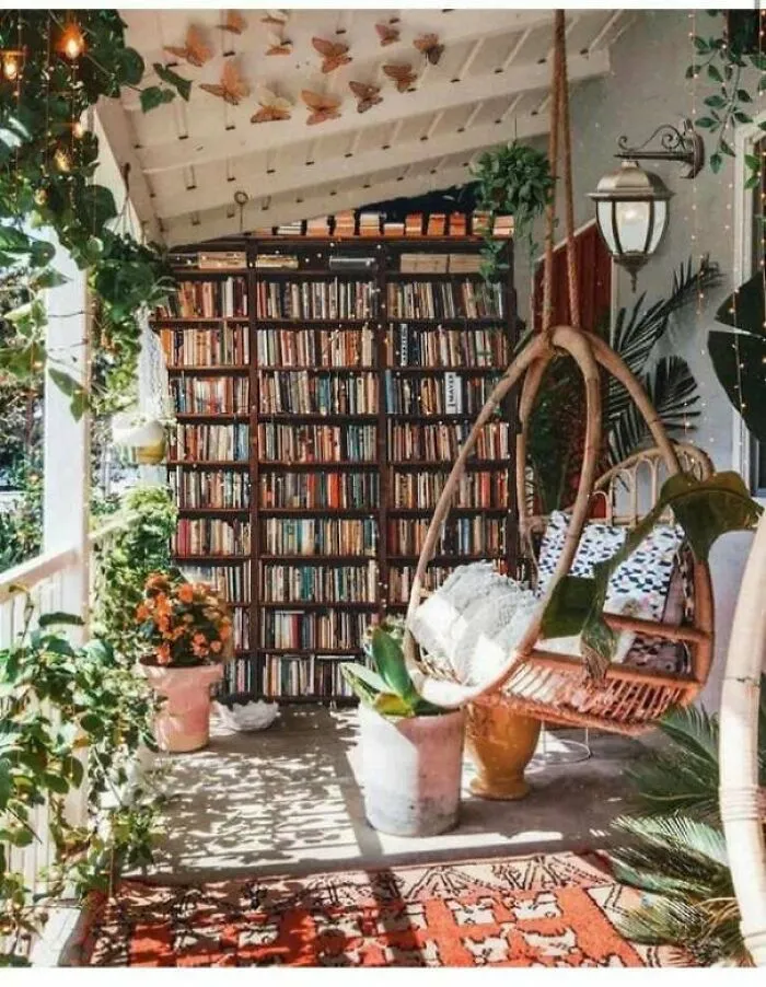 Un balcón/rincón de lectura de ensueño