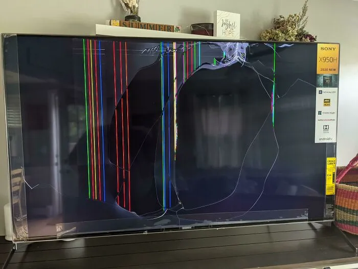 Un televisor nuevo de Amazon entregado por FedEx. El conductor de FedEx vino dos veces y tocó el timbre y básicamente salió corriendo a su camión y se fue
