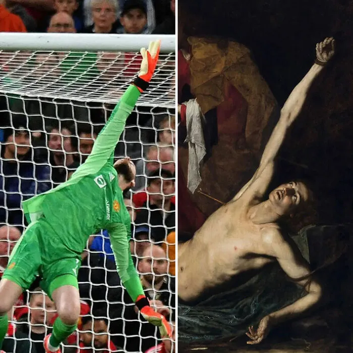 Esta cuenta de Instagram compara el arte con momentos deportivos, y es tan acertado como divertido (30 fotos)