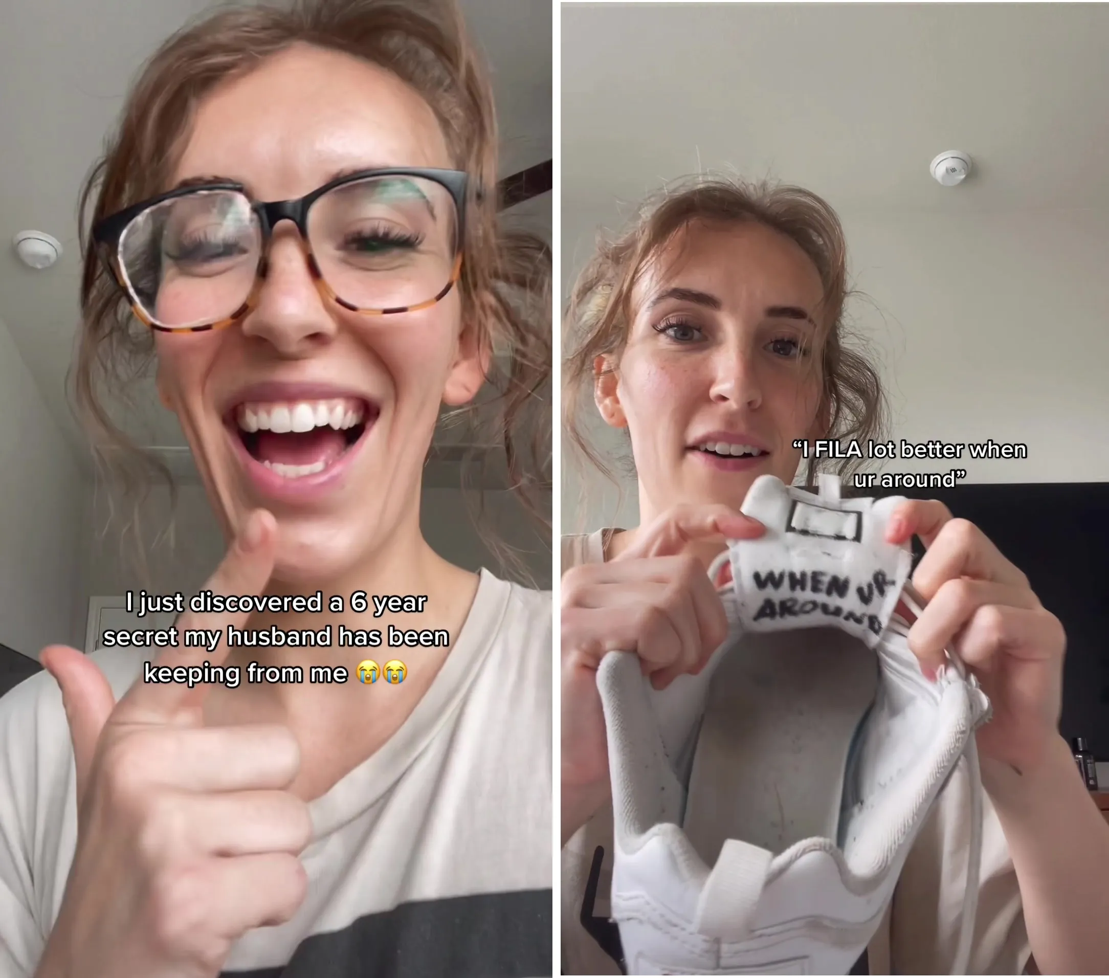 Woman Goes Viral When She Finds Her Husband's Declarations Of Love On Her Sneakers