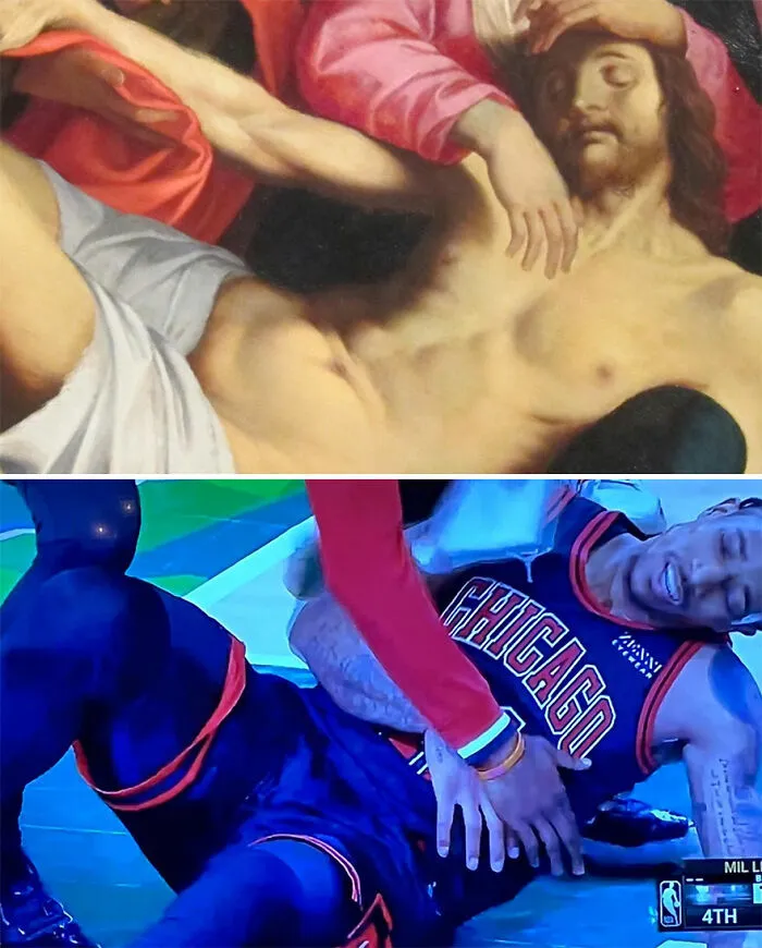 Instagram Account Compares Art With Sports Moments, And People Find It Funnily Accurate (30 Pics)