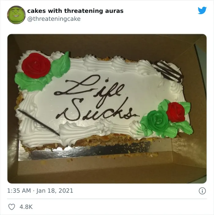 30 Cursed Cakes From ‘Cakes With Threatening Auras’ (New Pics)