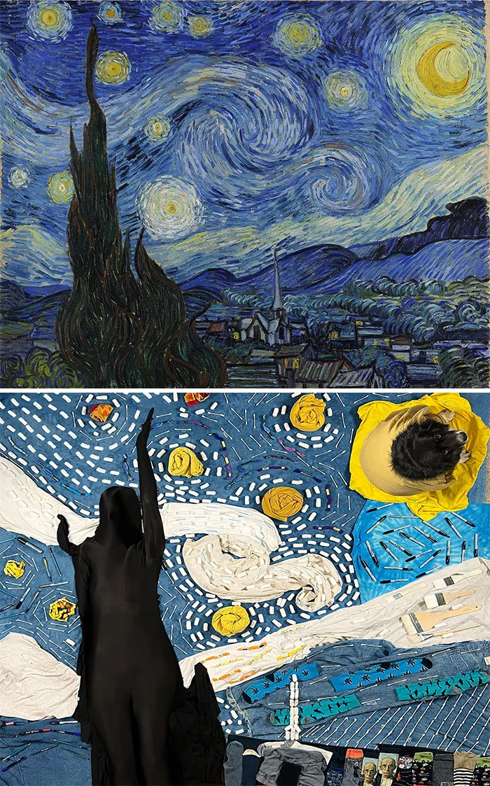 Noche estrellada, 1889 de Vincent Van Gogh vs. Noche estrellada, 2022