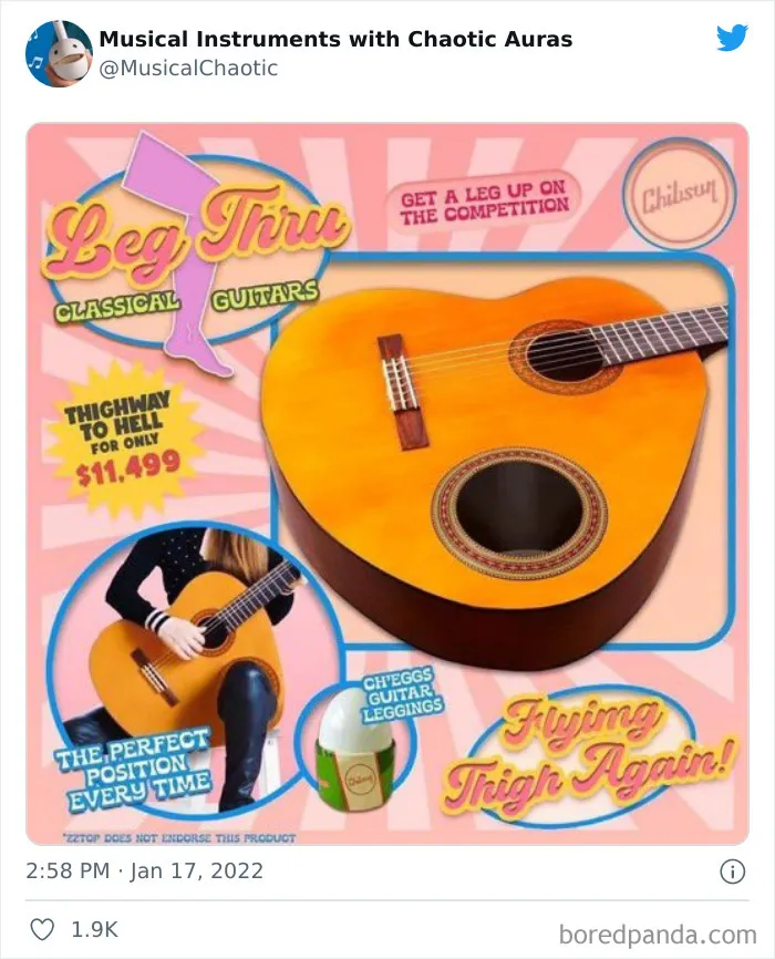 25 Imágenes divertidas y extravagantes de "instrumentos musicales con aura caótica" compartidas en Twitter