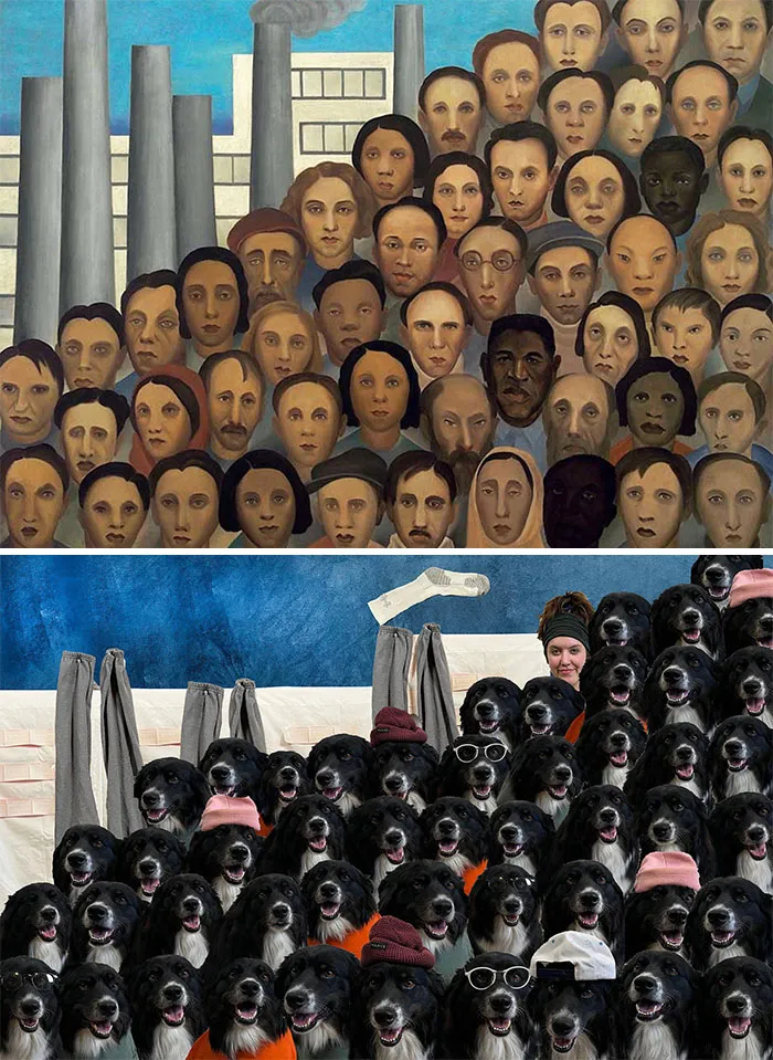 Trabajadores, 1933 de Tarsila Do Amaral vs. Trabajadores, 2022