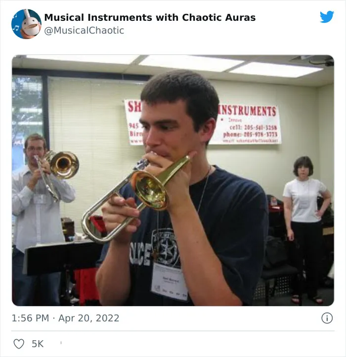 30 Funny And Bizarre Pics From The "Musical Instruments With Chaotic Auras" Twitter Page