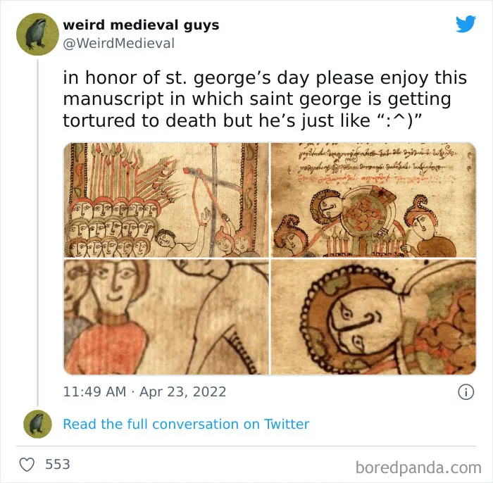 30 Times Medieval Painters Had No Idea How Something Looked And Created "Weird Medieval Guys", As Shared On This Twitter Page
