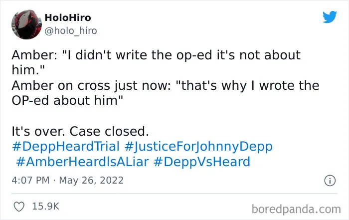 50 Tweets From Audiences Responding To The Final Testimonies In The Johnny Depp And Amber Heard Case
