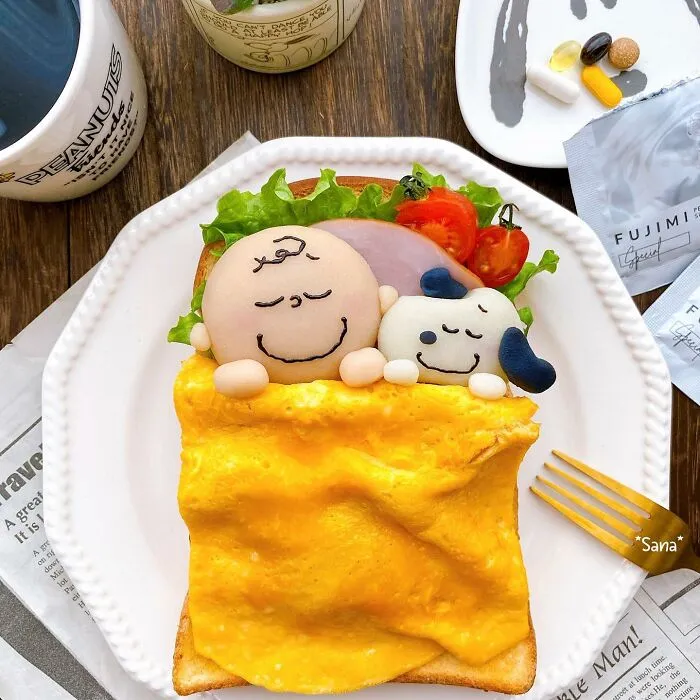 40 Times This Woman Turned Meals Into Scenes From "Peanuts" (40 Pics)
