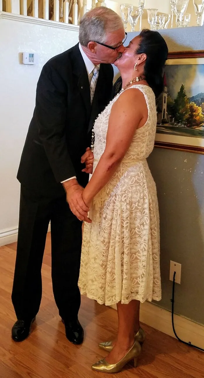My Wife And I Got Married!  Both Of Us Widowed, She Was A Live-In Caregiver To An Elderly Man; I Was An Emt Scheduled To Transport Him To Dialysis.  When I Saw Her (For The First Time), I Told My Partner, "That Woman Is Gorgeous!"  3 Years Later We Got Married...been Together Over 7 Years!told My Partner