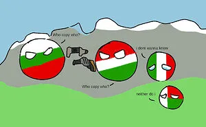 Green, Red, And White Countryballs