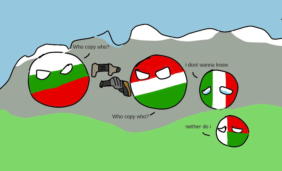 Green, Red, And White Countryballs