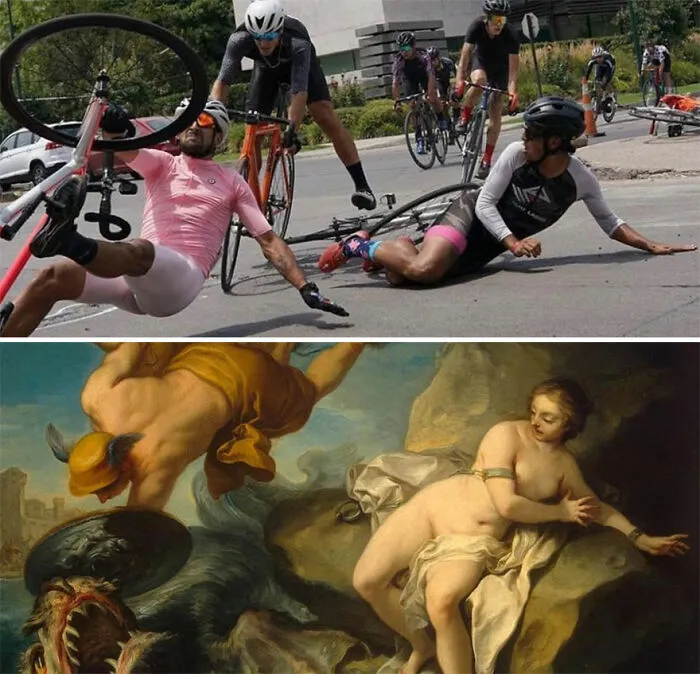Esta cuenta de Instagram compara el arte con momentos deportivos, y es tan acertado como divertido (30 fotos)