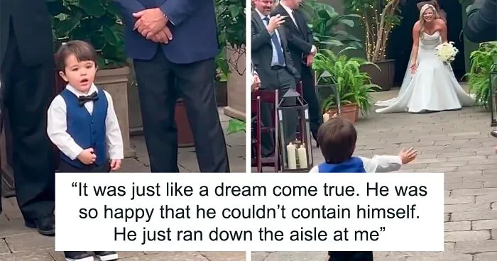 "It Was Just Like A Dream Come True!”: Bride Rejoices In Moment Her Son Runs Up To Her On The Aisle