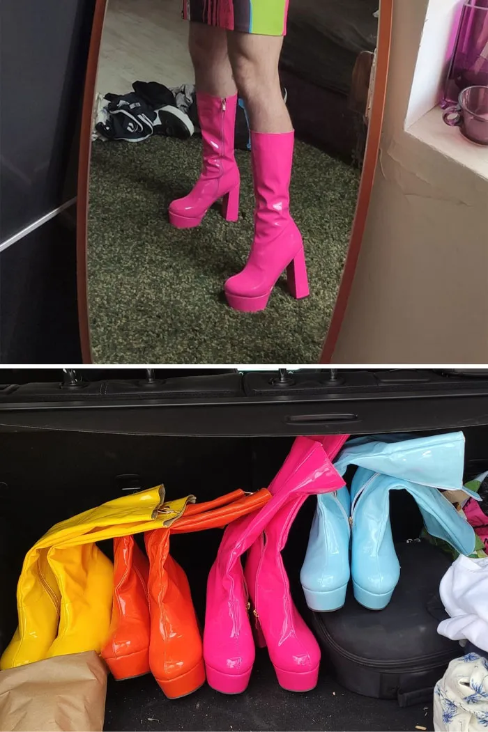 Mi madre y yo encontramos estas increíbles botas en el mercado de segunda mano hoy y sólo teníamos que conseguirlos (por el increíble precio de ¡20$ por los 4 pares!)
