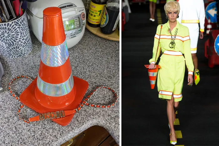 Encontré este hallazgo de Moschino de 2016, un bolso de hombro de Cono de Seguridad mientras buscaba antigüedades en Dallas, Texas. Fui capaz de autenticar este bolso Como genuino antes de comprarlo. ¡Emocionada de añadir una pieza única a mi colección!