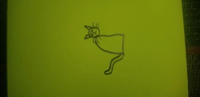My Drawing Of A Sitting Cat.