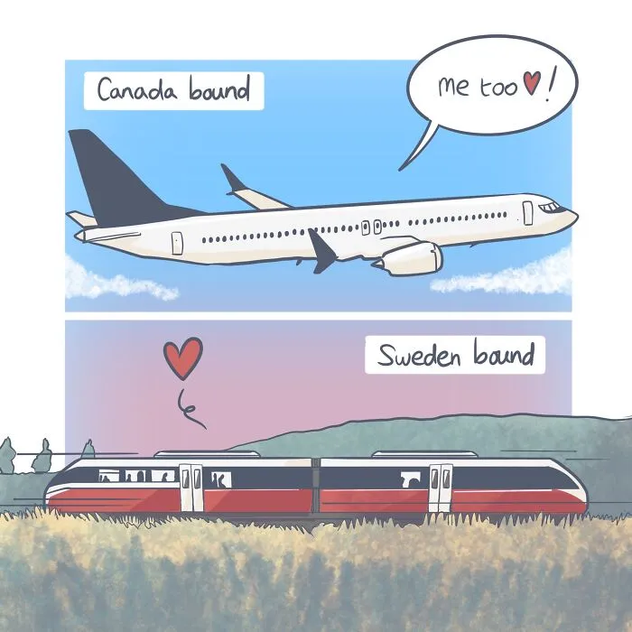 When You Are Both Traveling Home To See Your Respective Family