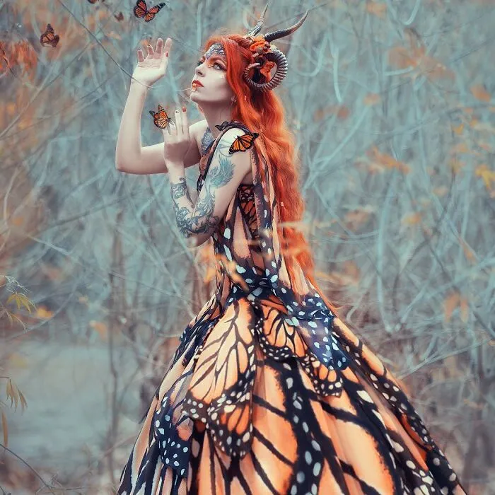 Designer Turns Women Into Real-Life Fairies With Her Butterfly Dresses (23 Pics)