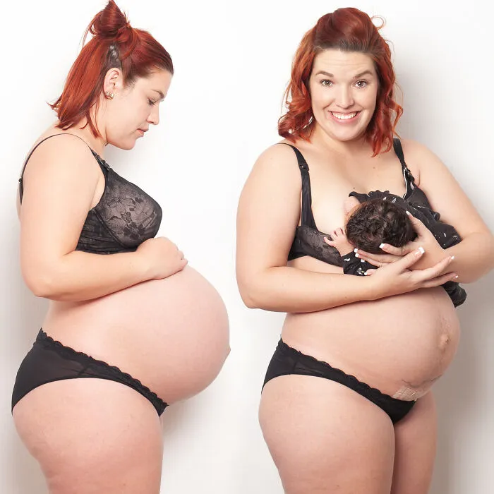 25 Madres comparten fotos realistas de sus barrigas y cuerpos de embarazada para luchar contra los estándares tóxicos