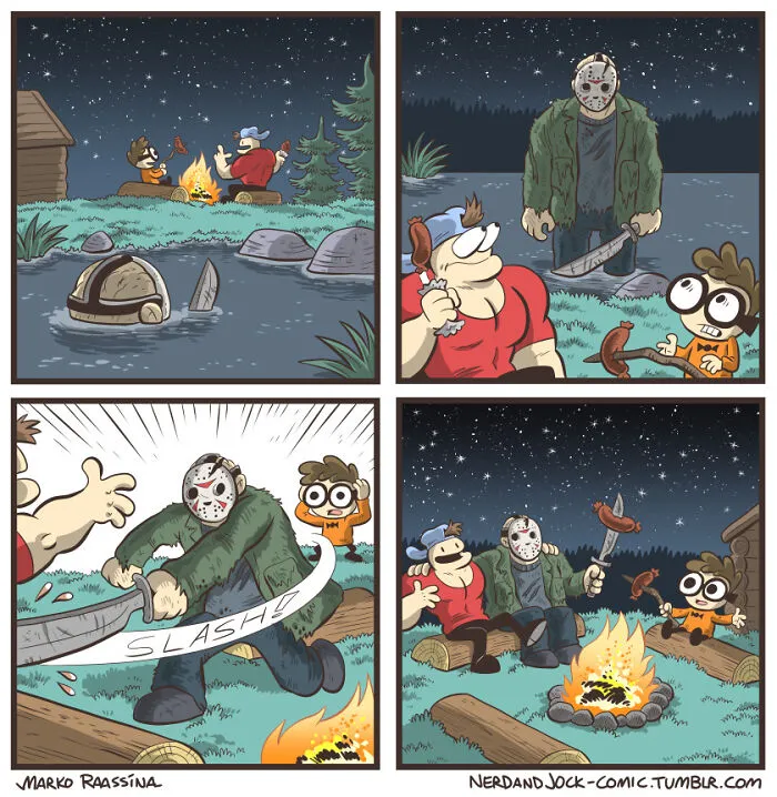 Here Are 30 Unexpectedly Brilliant Comics About An Unlikely Duo Of A Nerd And A Jock By This Artist