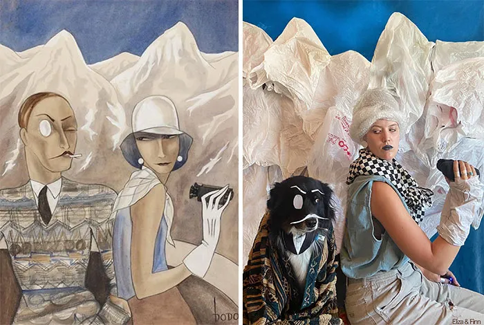 El hombre del ojo de glaciar, 1928 de Dörte Clara Wolff vs. El hombre del ojo de glaciar, 2021