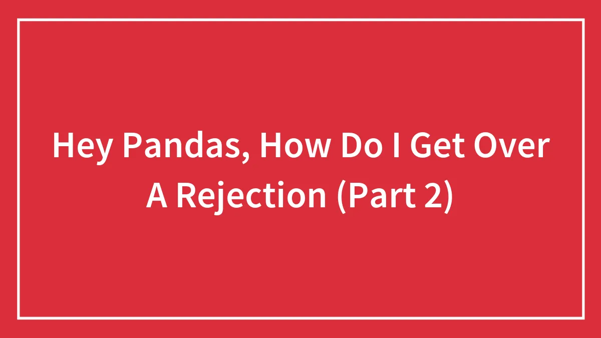 Hey Pandas, How Do I Get Over A Rejection (Part 2)