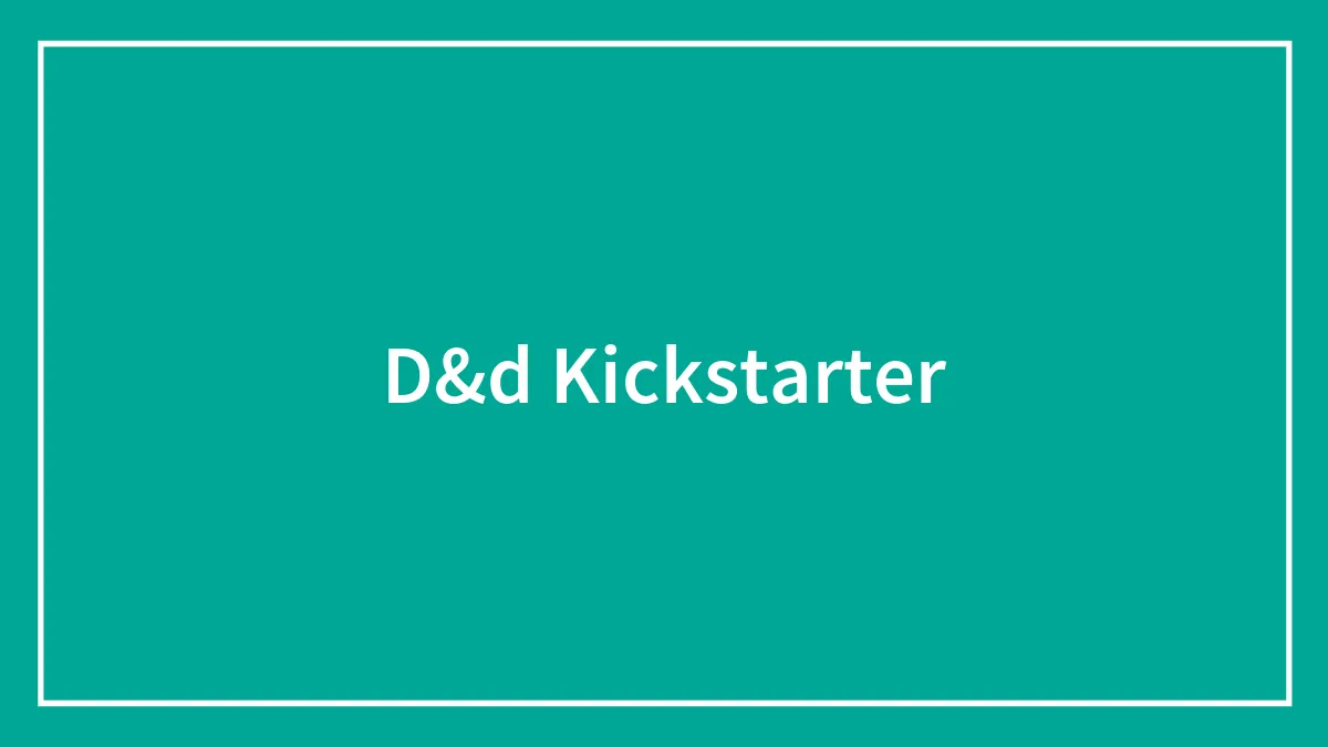 D&d Kickstarter