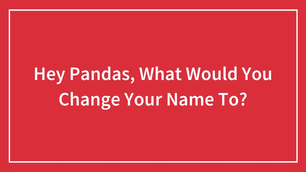 Hey Pandas, What Would You Change Your Name To?