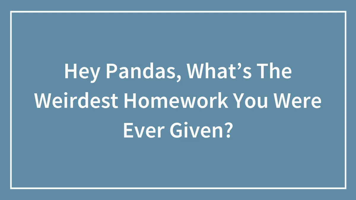 Hey Pandas, What’s The Weirdest Homework You Were Ever Given?