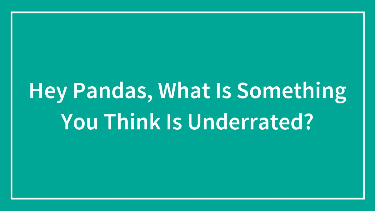 Hey Pandas, What Is Something You Think Is Underrated?