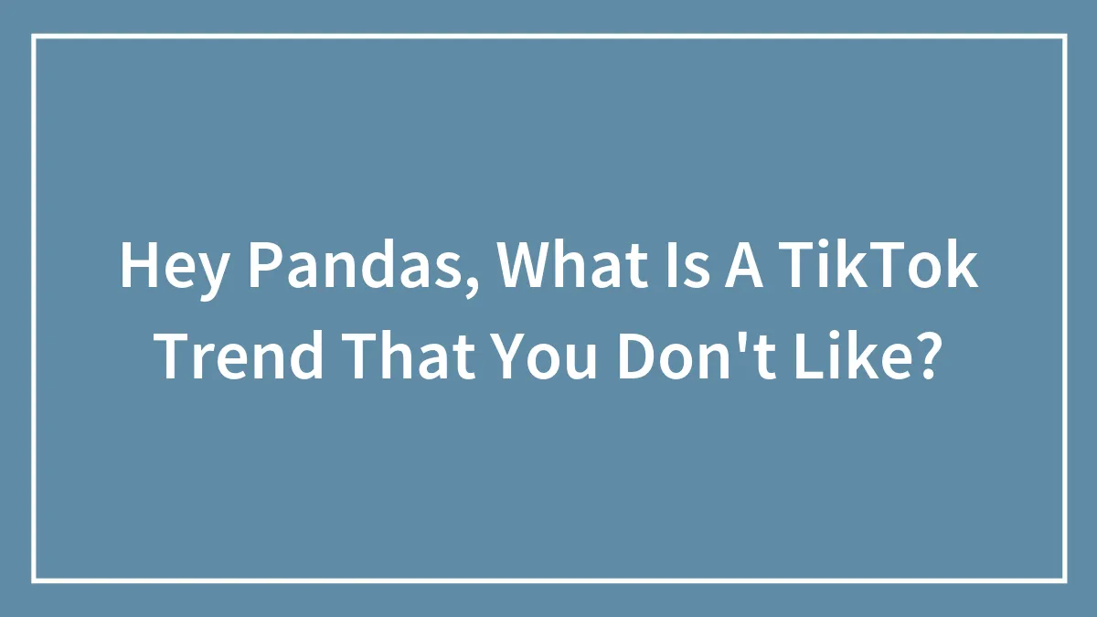 Hey Pandas, What Is A TikTok Trend That You Don't Like?