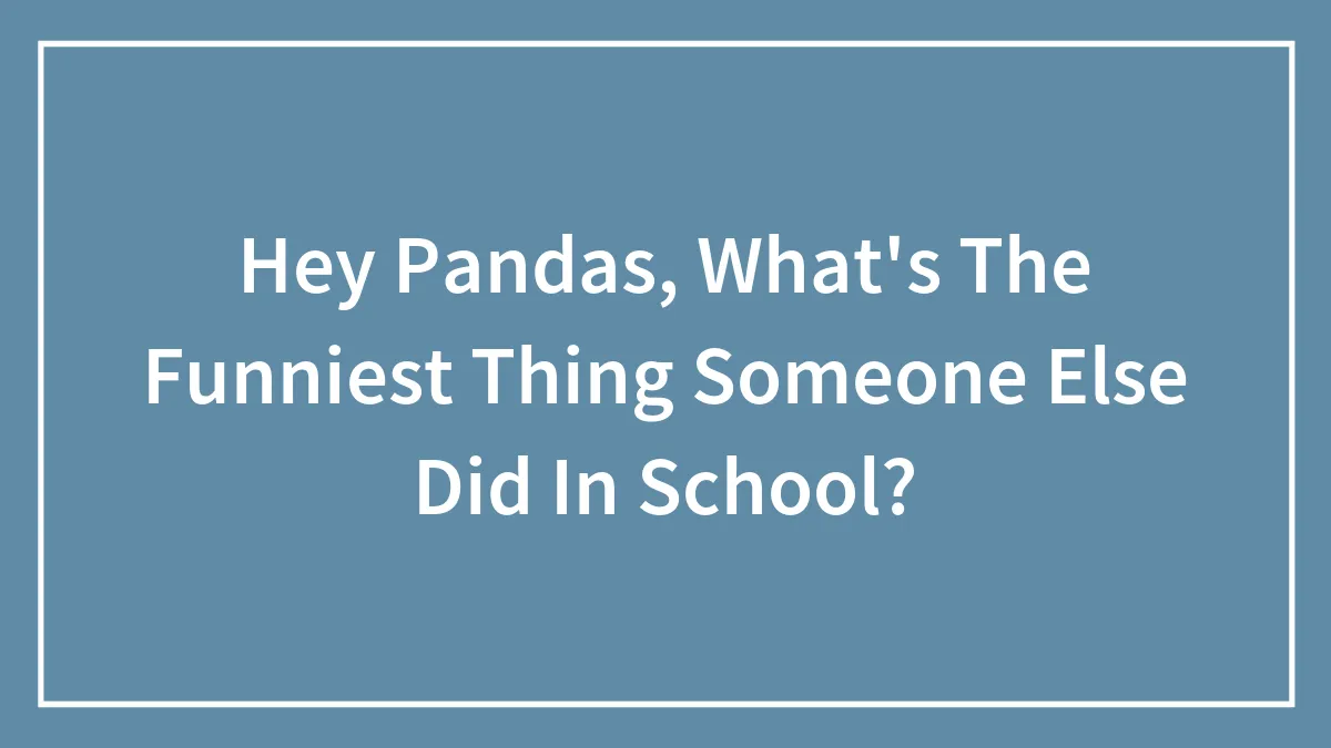 Hey Pandas, What's The Funniest Thing Someone Else Did In School?