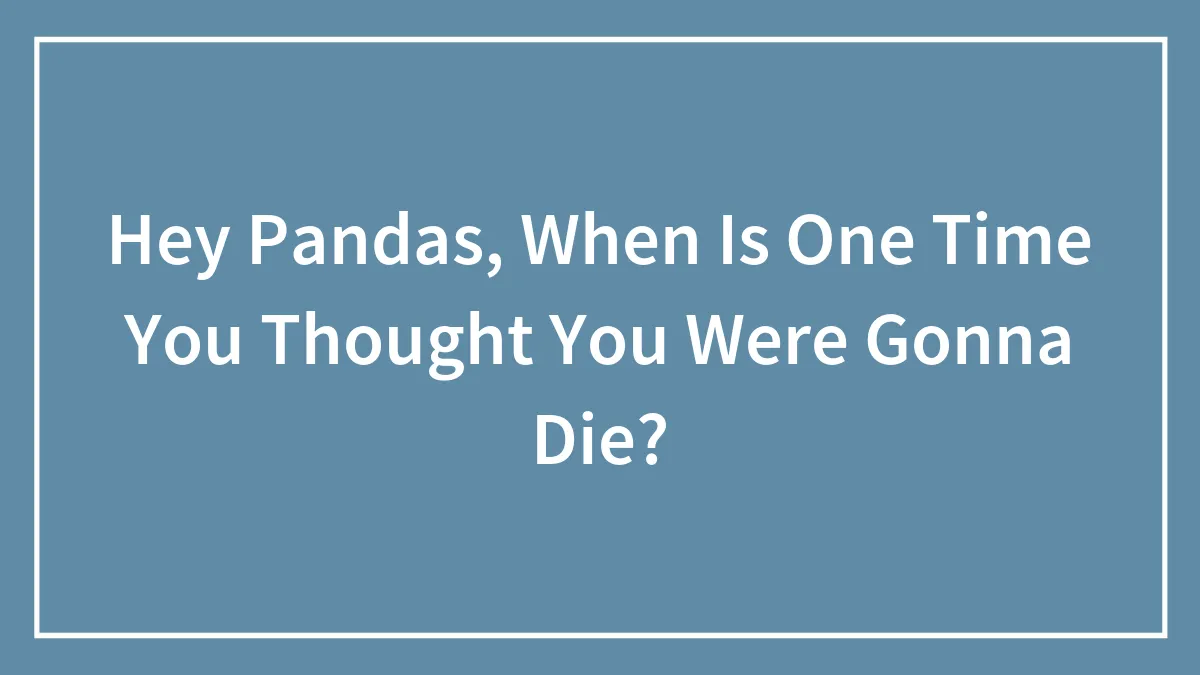 Hey Pandas, When Is One Time You Thought You Were Gonna Die?