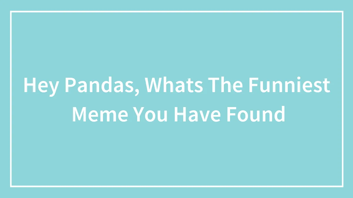 Hey Pandas, Whats The Funniest  Meme You Have Found