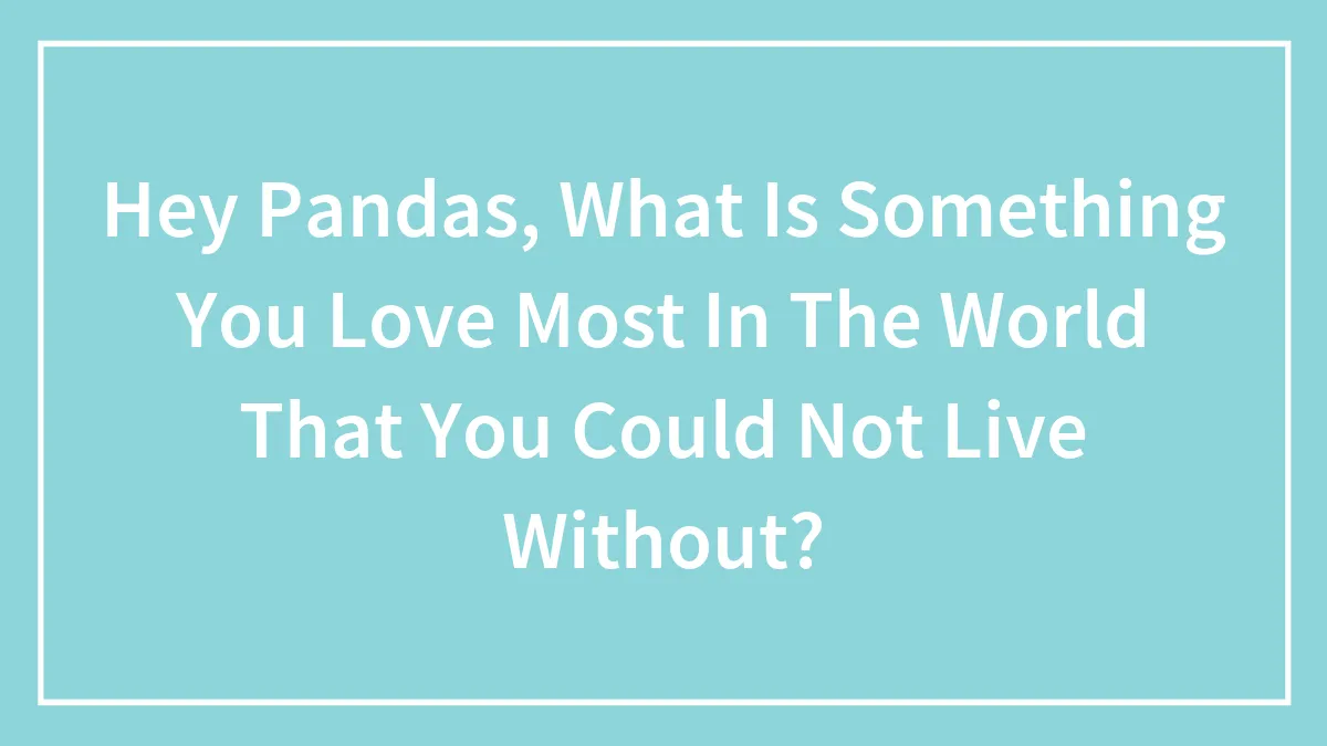 Hey Pandas, What Is Something You Love Most In The World That You Could Not Live Without?