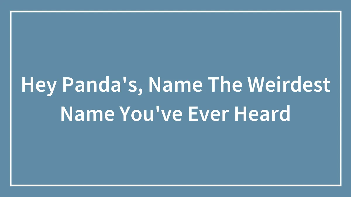 Hey Pandas, Name The Weirdest Name You've Ever Heard (Closed)