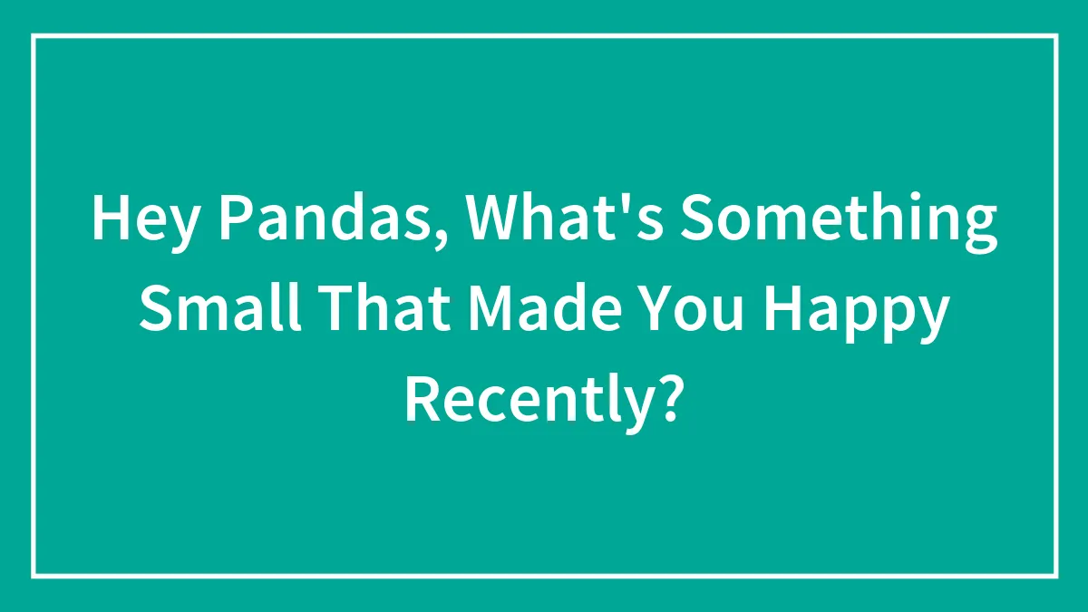 Hey Pandas, What's Something Small That Made You Happy Recently? (Closed)